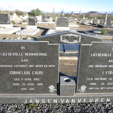 VEUREN Cornelius Louis, Jansen van 1905-1980 & Lydia SNYMAN 1905-1985