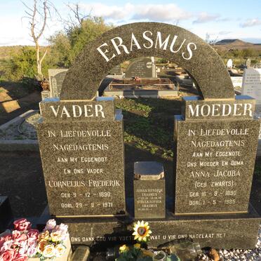 ERASMUS Cornelius Frederik 1890-1971 & Anna Jacoba ZWARTS 1890-1985 :: ERASMUS Johan Hendrik 1936-1998 & Stella Sophia 1933-