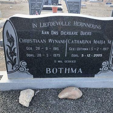 BOTHMA Christiaan Wynand 1915-1975 &amp; Catharina Maria M. BOTHMA 1917-2005