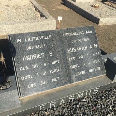 ERASMUS Andries S. 1893-1958 &amp; Susarah A.M. 1894-1982