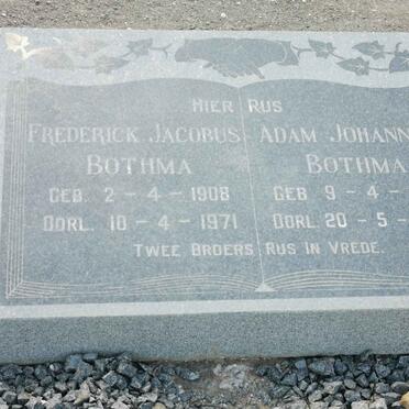 BOTHMA Frederick Jacobus 1908-1971 :: BOTHMA Adam Johannes 1900-1975