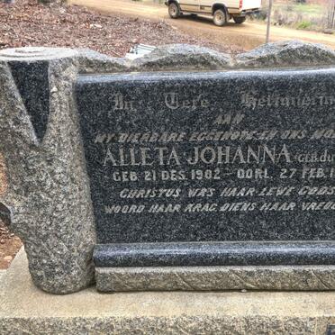 BURGER Daniel Petrus 1896-1963 &amp; Aletta Johanna DU TOIT 1902-1951