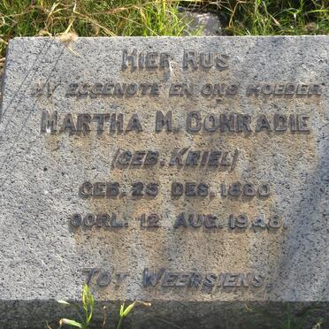 CONRADIE Martha M. nee KRIEL 1880-1948