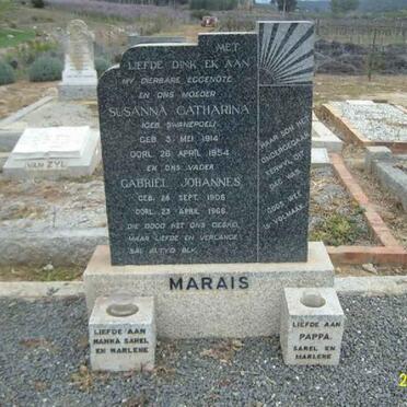 MARAIS Gabriel Johannes 1906-1966 &amp; Susanna Catharina SWANEPOEL 1914-1954 