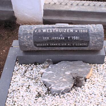 WESTHUIZEN, v.d. nee JORDAAN 1888-1981