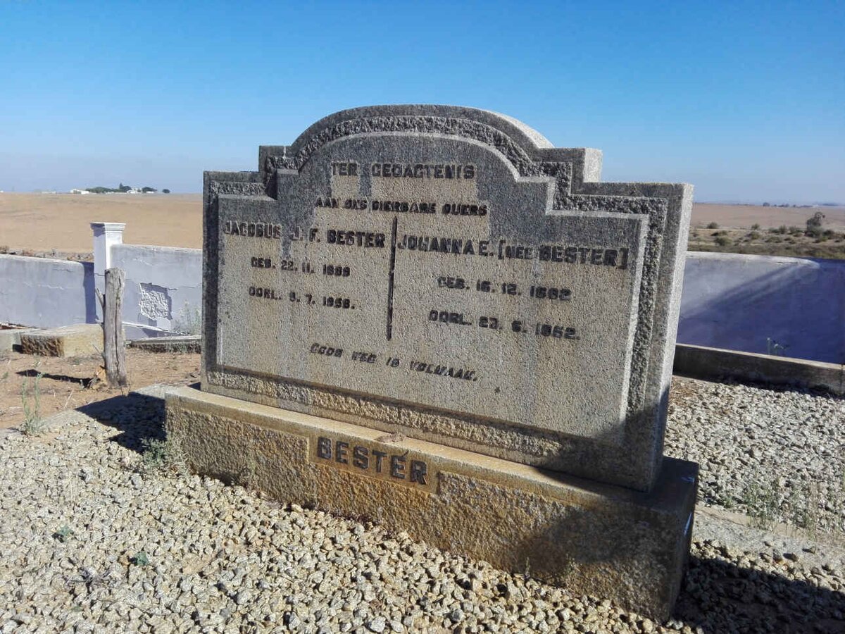 BESTER Jacobus J.F. 1889-1958 & Johanna E. BESTER 1892-1952