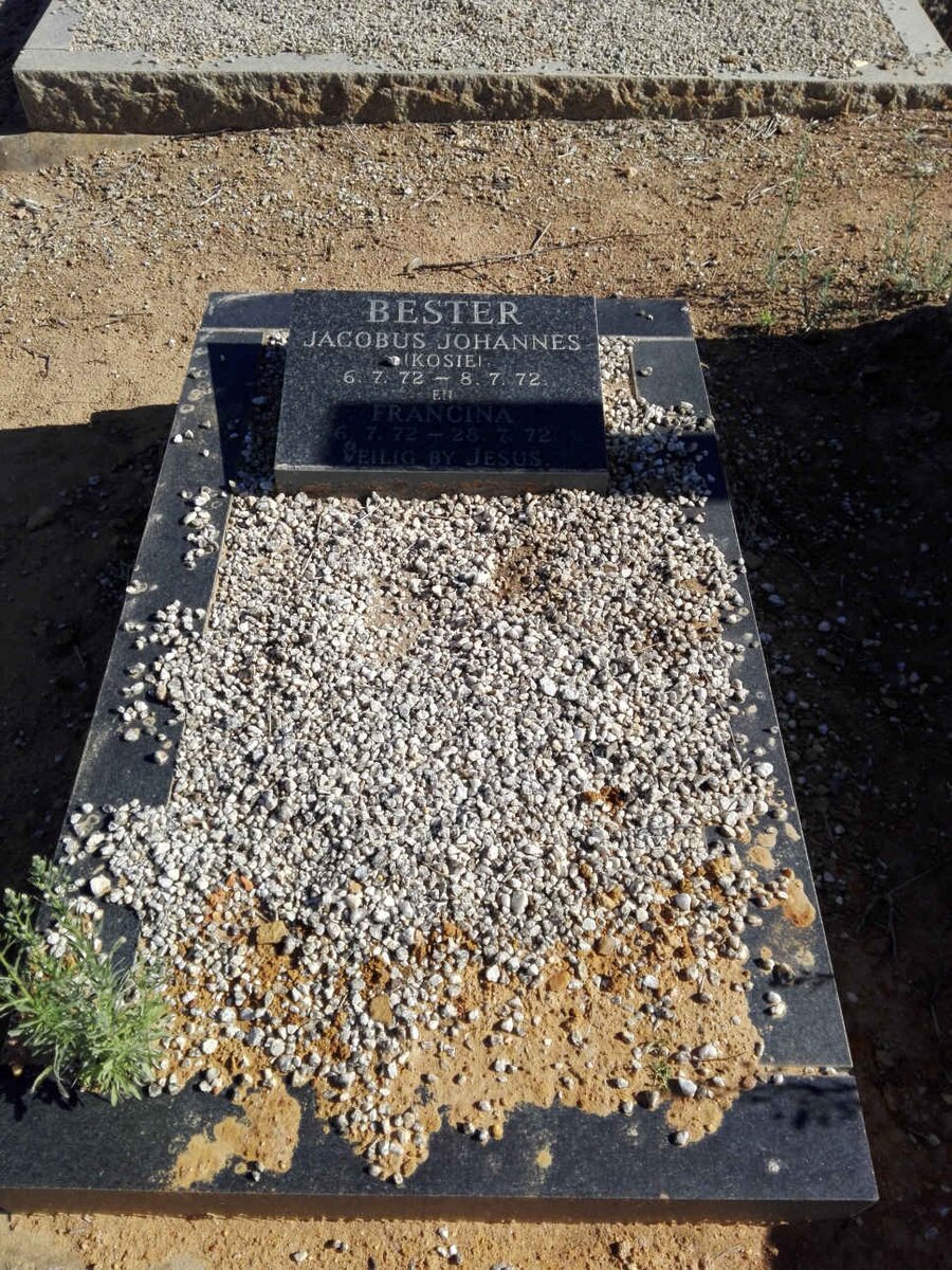 BESTER Jacobus Johannes 1972-1972 :: BESTER Francina 1972-1972