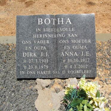 BOTHA Dirk J.J. 1901-1979 &amp; Anna J.E. 1917-2002