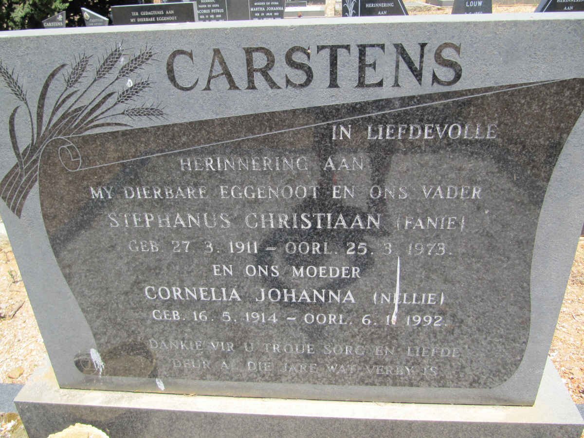 CARSTENS Stephanus Christiaan 1911-1973 &amp; Cornelia Johanna 1914-1992