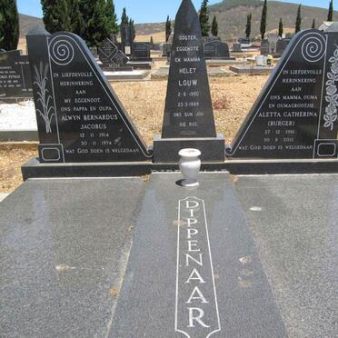 DIPPENAAR Alwyn Bernardus Jacobus 1914-1974 &amp; Aletta Catherina BURGER 1916-2011 :: LOUW Helet 1950-1989