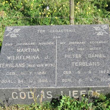 TERBLANS Pieter Daniel 1872-1958 &amp; Martina Wilhelmina J. VAN WYK 1881-1964