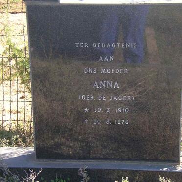 PLESSIS Anna, du nee DE JAGER 1910-1976