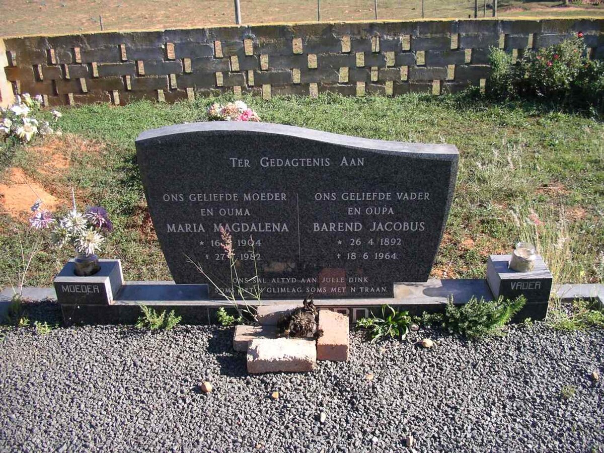 LEONARD Barend Jacobus 1892-1964 &amp; Maria Magdalena 1904-1982
