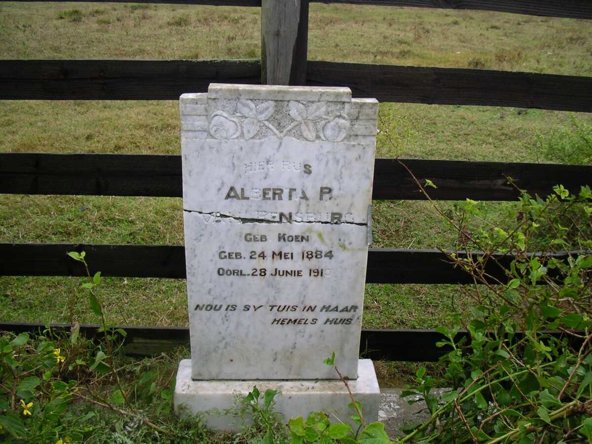RENSBURG Alberta P., van nee KOEN 1884-1910
