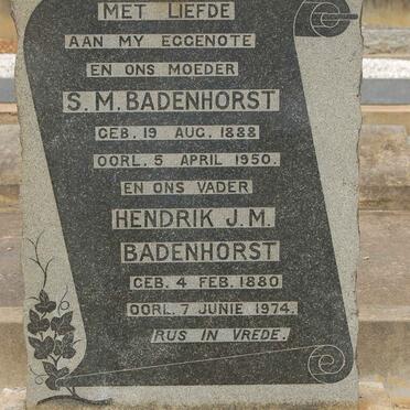 BADENHORST Hendrik J.M. 1880-1974 &amp; S.M. 1888-1950
