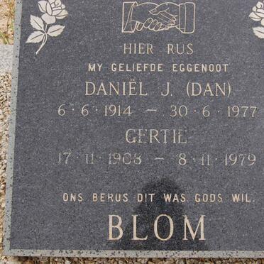 BLOM Daniel J. 1914-1977 &amp; Gertie 1908-1979
