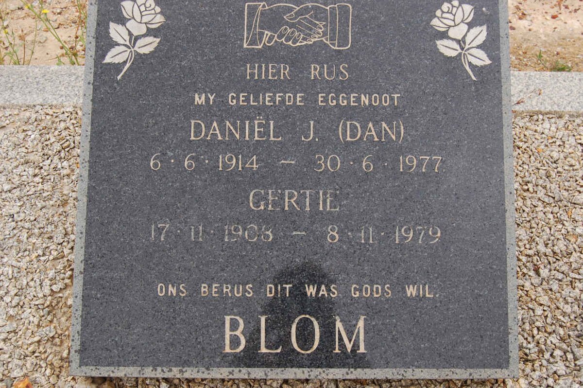 BLOM Daniel J. 1914-1977 &amp; Gertie 1908-1979
