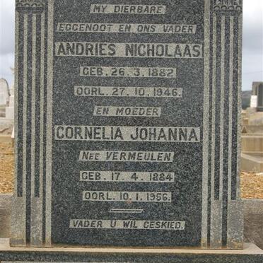 BREDA Andries Nicholaas, van 1882-1946 &amp; Cornelia Johanna VERMEULEN 1884-1956