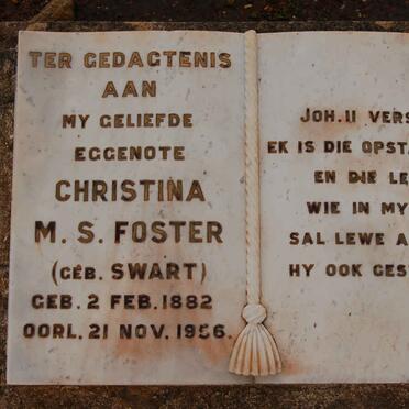 FOSTER Christina M.S. nee SWART 1882-1956