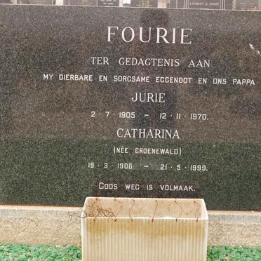 FOURIE Jurie 1905-1970 &amp; Catharina GROENEWALD 1906-1999