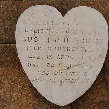 FOURIE Susah J.H. nee GROENEWALD 1884-1954