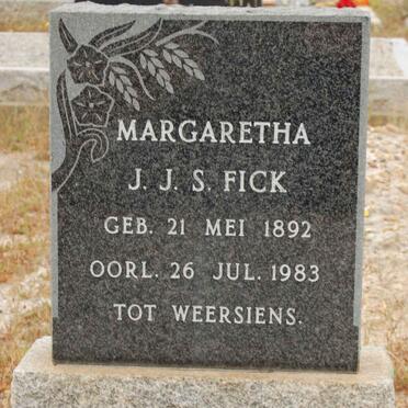 FICK Margaretha J.J.S. 1892-1983