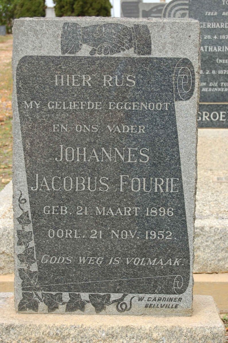 FOURIE Johannes Jacobus 1896-1952