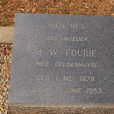 FOURIE M.W. nee GELDENHUYS 1879-1953