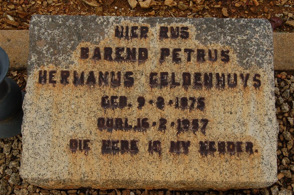 GELDENHUYS Barend Petrus Hermanus 1875-1957