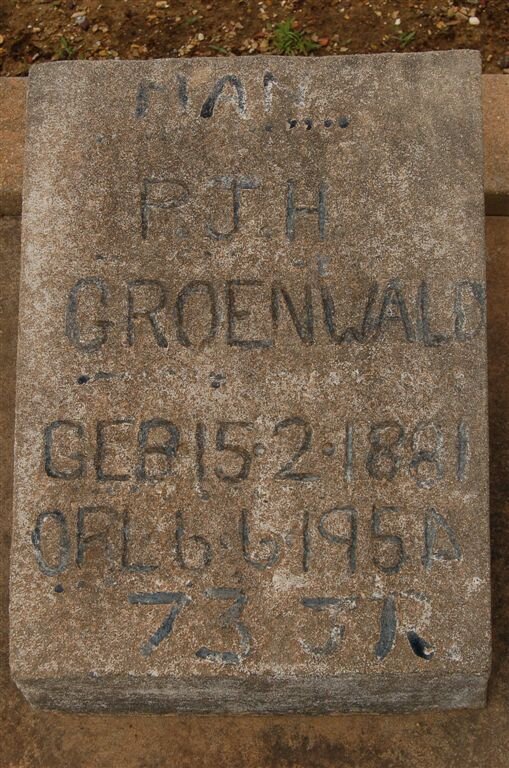 GROENEWALD P.J.H. 1881-1954