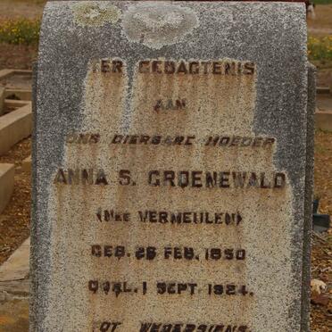 GROENEWALD Anna S. nee VERMEULEN 1850-1924