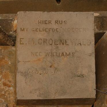 GROENEWALD E.M. nee WILLIAMS 1854-1927