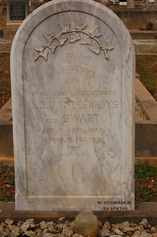 GELDENHUYS C.J.D. nee SWART 1885-1912