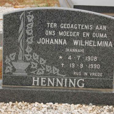 HENNING Johanna Wilhelmina 1908-1990