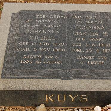 KUYS Johannes Michiel 1870-1960 &amp; Susanna Martha H. SWART 1900-1979
