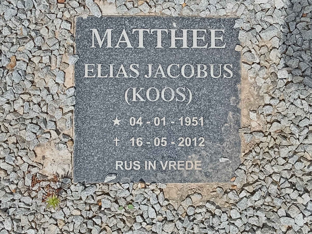 MATTHEE Elias Jacobus 1951-2012