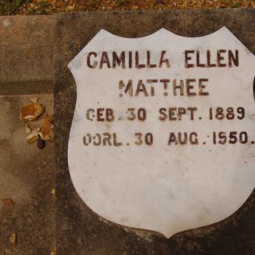 MATTHEE Camilla Ellen 1889-1950