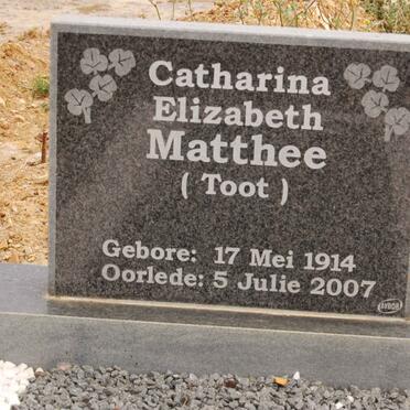 MATTHEE Catharina Elizabeth 1914-2007