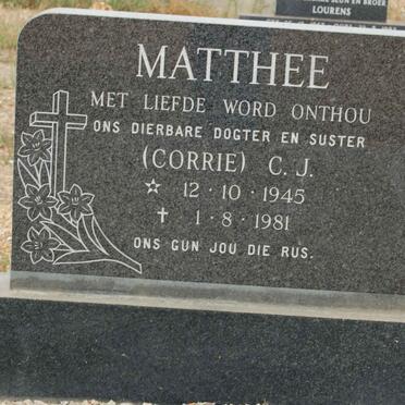 MATTHEE C.J. 1945-1981