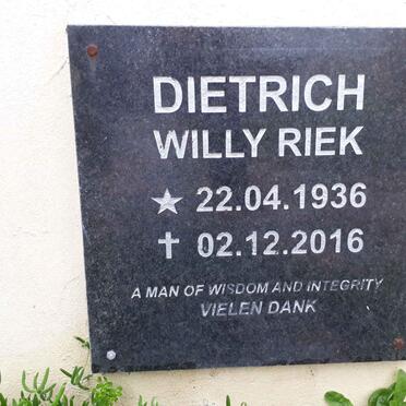 DIETRICH Willy Riek 1936-2016