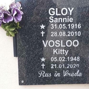 GLOY Sannie 1916-2020 :: VOSLOO Kitty 1948-2020