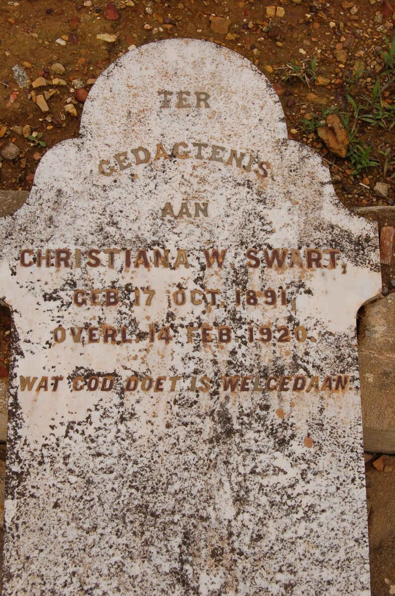 SWART Christiana W. 1891-1920