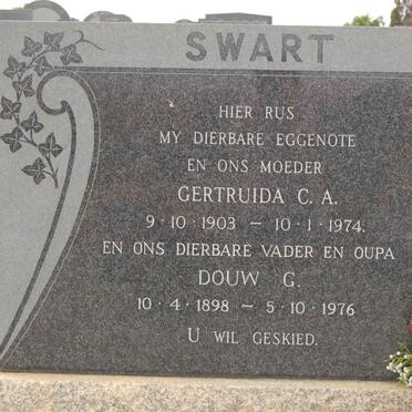 SWART Douw G. 1898-1976 &amp; Gertruida C.A. 1903-1974