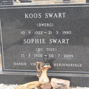 SWART Koos 1922-1990 &amp; Sophie DU TOIT 1920-2009