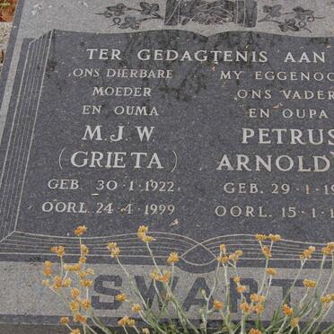 SWART Petrus Arnoldus 1916-1984 &amp; M.J.W. 1922-1999