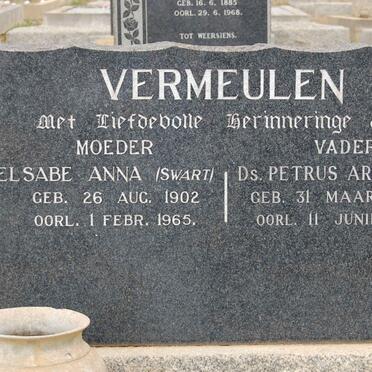 VERMEULEN Petrus Arnoldus 1896-1974 &amp; Elsabe Anna SWART 1902-1965