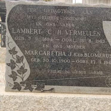VERMEULEN Lambert C.H. 1894-1963 &amp; Margaretha J. BLOMERUS 1900-1967