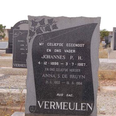 VERMEULEN Johannes P.H. 1896-1967 &amp; Anna S. DE BRUYN 1902-1994