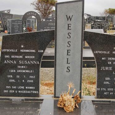 WESSELS Jurie Wynand 1903-1983 &amp; Anna Susanna GROENEWALD 1922-2000