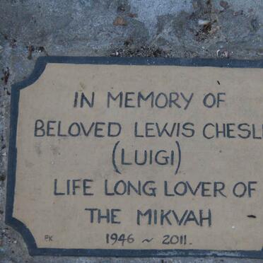 CHESLER Lewis 1946-2011